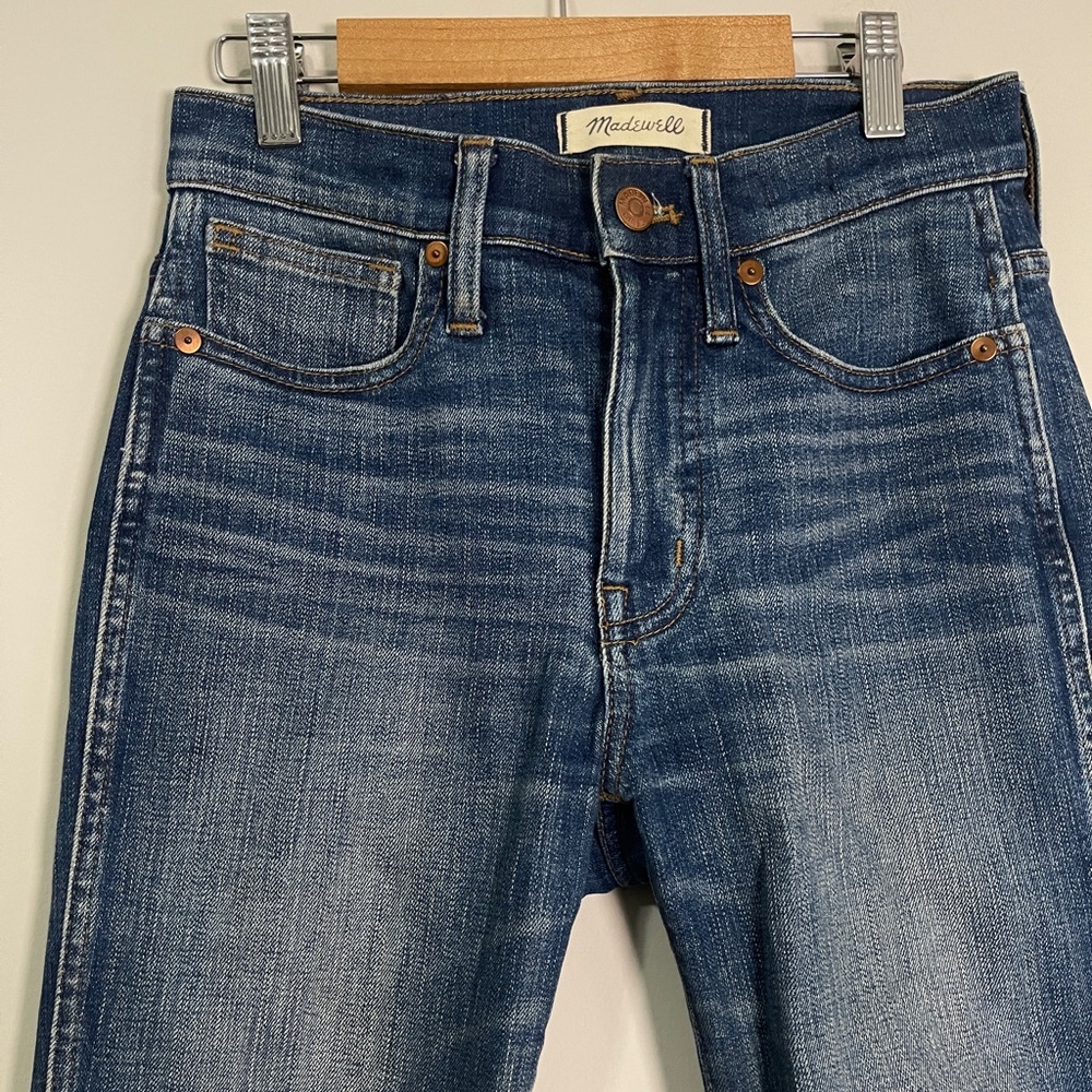 Madewell Jeans Size 24P Blue 10" High Rise Skinny Raw Hem Denim - Picture 5 of 15